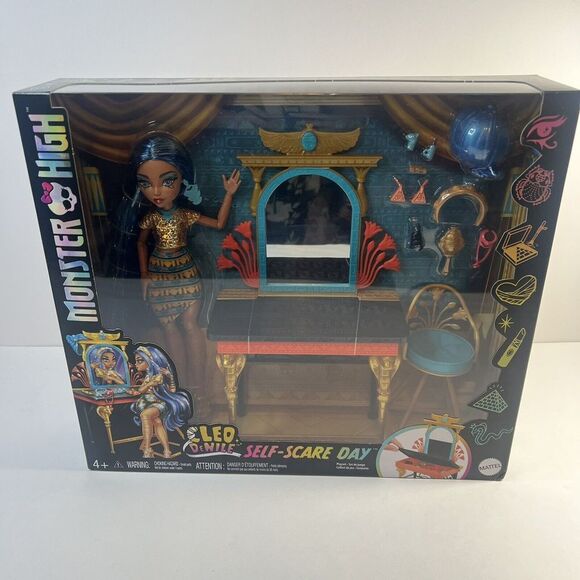 Monster High Cleo De Nile Self Scare Day Doll And Vanity Set With acessories NEW - Picture 4 of 6